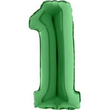 Palloncino in alluminio Numero "1" Verde - Accessorio decorativo compleanno e festa - Bellefete.ch