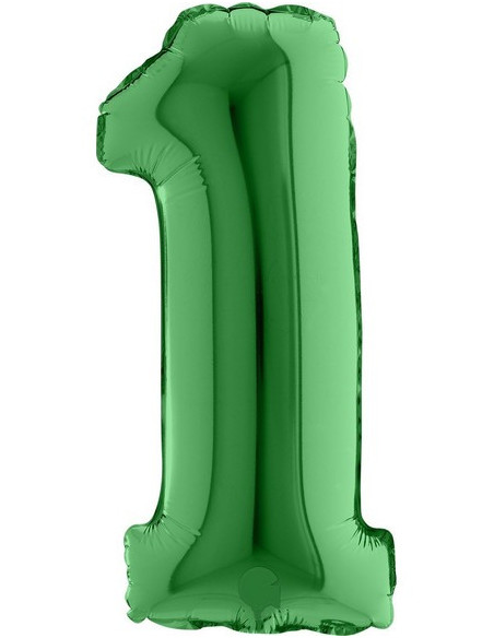 Palloncino in alluminio Numero "1" Verde - Accessorio decorativo compleanno e festa - Bellefete.ch