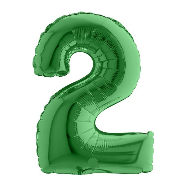 Palloncino foil Numero “2” Verde