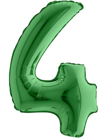 Palloncino in alluminio Cifra "4" Verde - Accessorio decorativo compleanno e festa - Bellefete.ch