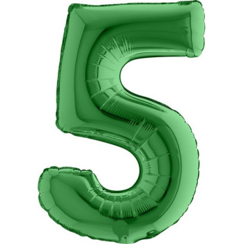 Palloncino in alluminio Cifra "5" Verde - Accessorio decorativo compleanno e festa - Bellefete.ch