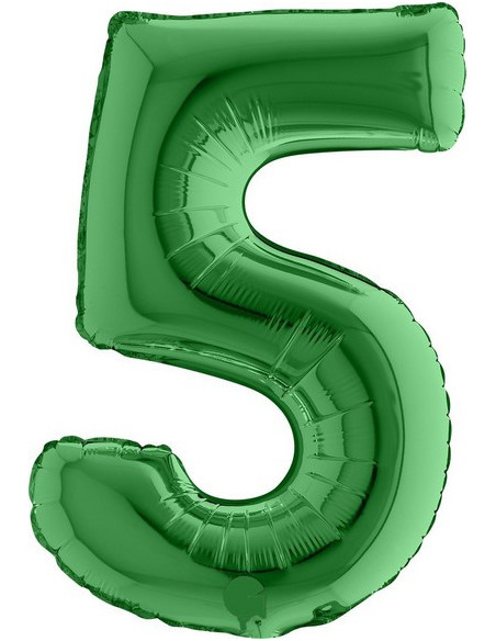Palloncino in alluminio Cifra "5" Verde - Accessorio decorativo compleanno e festa - Bellefete.ch