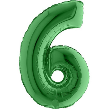 Palloncino in alluminio numero "6" Verde - Bellefete.ch - Svizzera - Palloncini numero verde