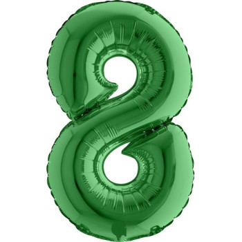 Palloncino in alluminio Numero "8" Verde - Accessorio decorativo compleanno e festa - Bellefete.ch