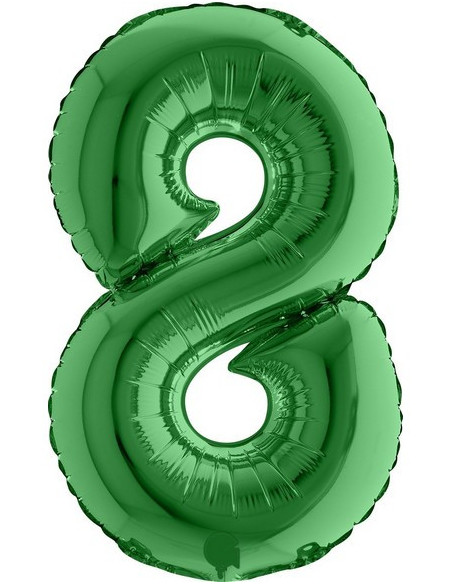 Palloncino in alluminio Numero "8" Verde - Accessorio decorativo compleanno e festa - Bellefete.ch