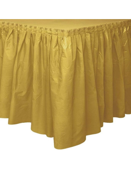 Tischrock aus goldenem Kunststoff - Tischdekorationen - Bellefete.ch - Schweiz