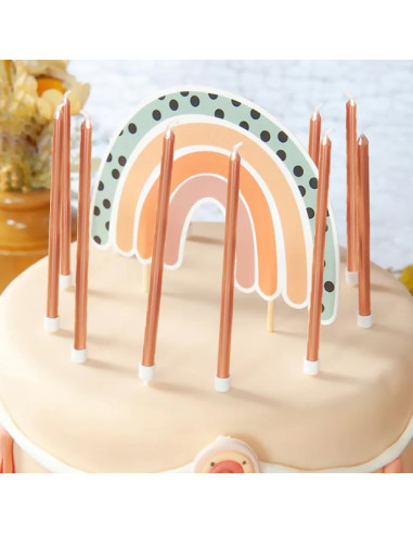 Bougies extra-hautes en Rose Gold métallique - Déco pour gâteau