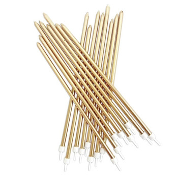 Candele extra alte in oro metallico - Decorazione per torta - Bellefete.ch - Svizzera