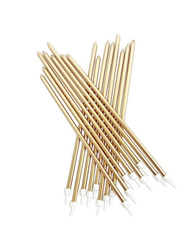 Extra hohe Kerzen aus Metallic-Gold - Tortendekoration - Bellefete.ch - Schweiz