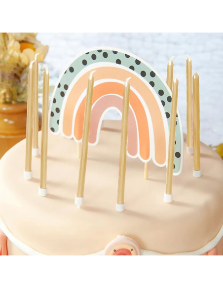 Candele extra alte color oro metallizzato - Decorazione per torte