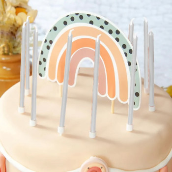 Candele extra-alte in argento metallico - Bellefete.ch - Svizzera - decorazioni per torte 2
