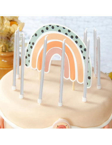 Bougies extra-hautes en Argent métallique - Déco pour gâteau