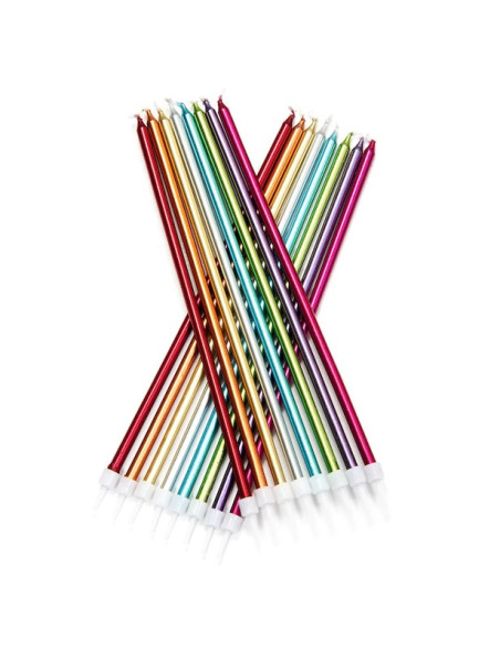 Extrahohe Regenbogenkerzen aus Metall - Kuchendekoration - Bellefete.ch