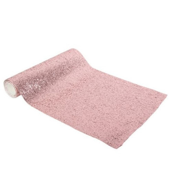 Tischläufer mit Pailletten in Roségold – Tischdekoration