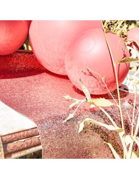 Runner da tavolo con paillettes oro rosa - Decorazione da tavola