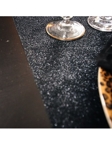 Runner da tavolo con paillettes nere