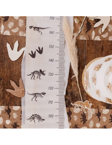 Toise murale Dinosaure effet bois - Accessoire de croissance enfant