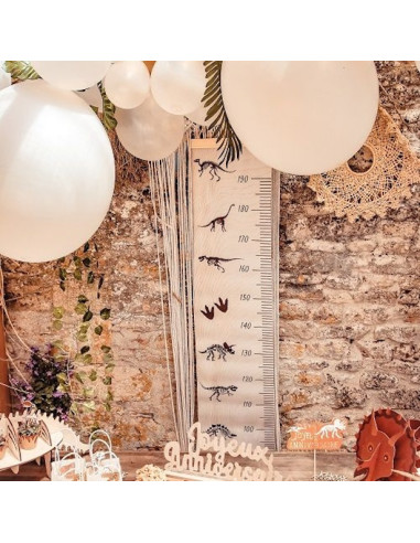 Metro da parete con dinosauri effetto legno - Accessorio per la crescita dei bambini