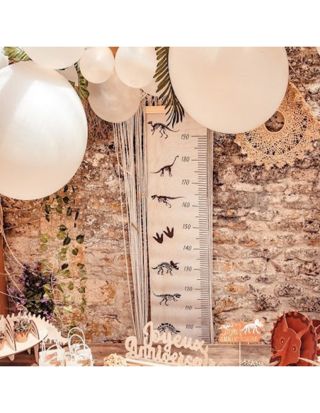 Metro da parete con dinosauri effetto legno - Accessorio per la crescita dei bambini