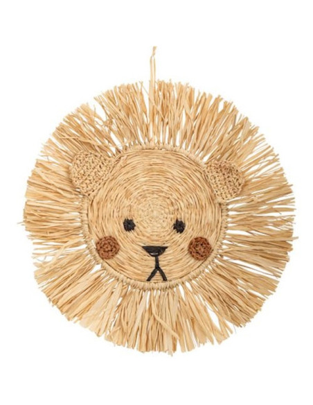 Sospensione a parete Testa di orsacchiotto in rafia - Baby Shower & Decorazione camera dei bambini - Bellefete.ch