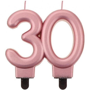 Candela di compleanno 30 Rose Gold – decorazione torta di compleanno per adulti | BelleFete.ch