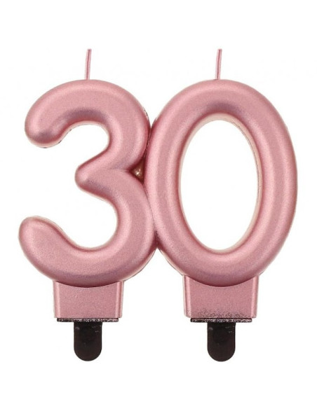Candela di compleanno 30 Rose Gold – decorazione torta di compleanno per adulti | BelleFete.ch