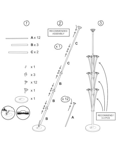 Supporto per bouquet di palloncini per 13 palloncini - Espositore per palloncini per feste