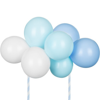 Kuchen Topper aus blauen und weißen Ballons - Kuchendekoration - Bellefete.ch