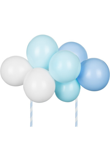 Kuchen Topper aus blauen und weißen Ballons - Kuchendekoration - Bellefete.ch