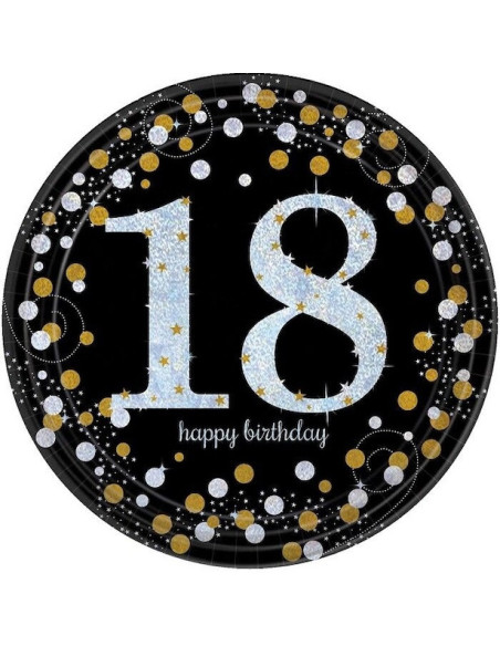 Assiettes 18 Ans "Joyeux Anniversaire" - Bellefete.ch - Suisse - Décorations de table 18 ans