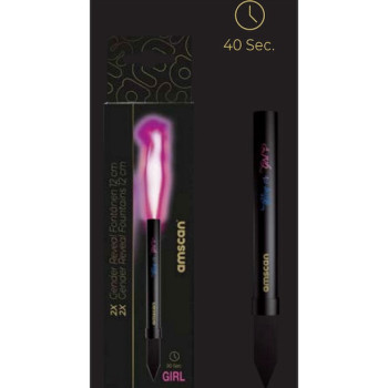 Fontane di ghiaccio per la rivelazione del sesso del bambino, fiamma rosa, 20 cm (2 pezzi) | BelleFete.ch