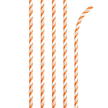 Orange Papierstrohhalme mit ECO-FLEX Technologie - Party Dekoration - Bellefete.ch - Schweiz