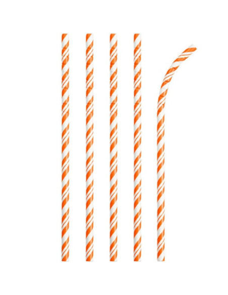 Orange Papierstrohhalme mit ECO-FLEX Technologie - Party Dekoration - Bellefete.ch - Schweiz