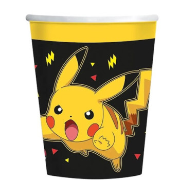 Bicchieri di compleanno Pokémon in carta, stoviglie per feste per bambini