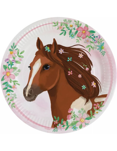 Piatti di compleanno Cavalli - stoviglie da equitazione | BelleFete.ch