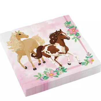 Tovaglioli di compleanno Cavalli - Decorazioni per feste per bambini - Bellefete.ch - Svizzera