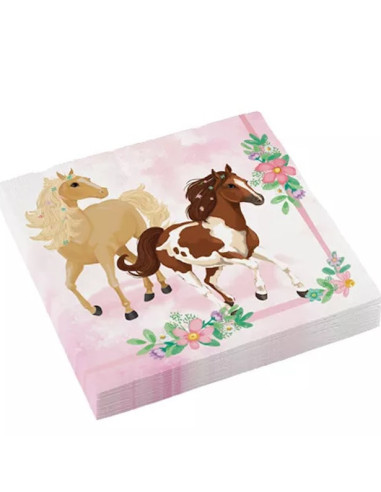 Serviettes d'anniversaire Chevaux