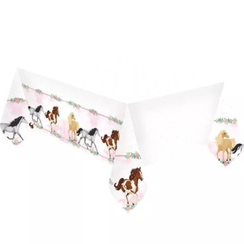 Tovaglia di compleanno Cavalli – decorazione a tema equitazione | BelleFete.ch
