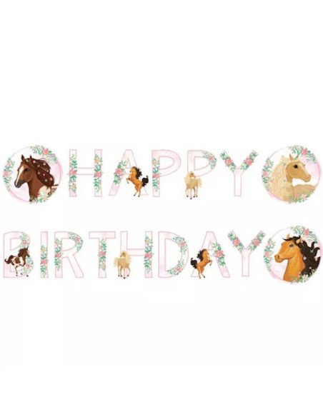 Ghirlanda di compleanno Cavalli - Bellefete.ch - Svizzera - Decorazione di compleanno Cavalli