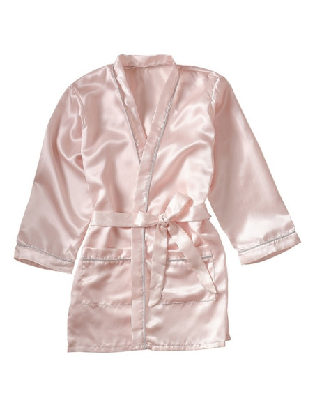 Bestickter Satin-Morgenmantel, 9–12 Jahre | Pyjama-Party | BelleFete.ch