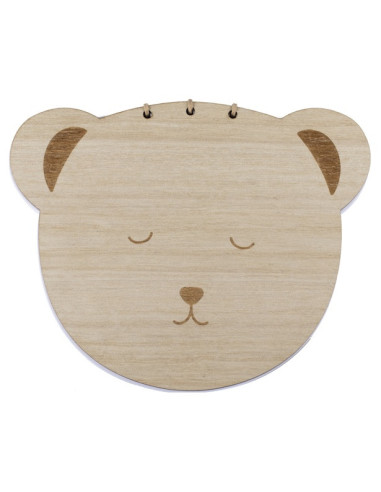 Livre d'or en bois en forme d'ourson | Souvenir de baby shower | BelleFete.ch