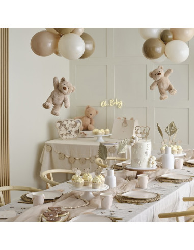 Libro degli ospiti in legno a forma di orsetto | Ricordo per baby shower | BelleFete.ch