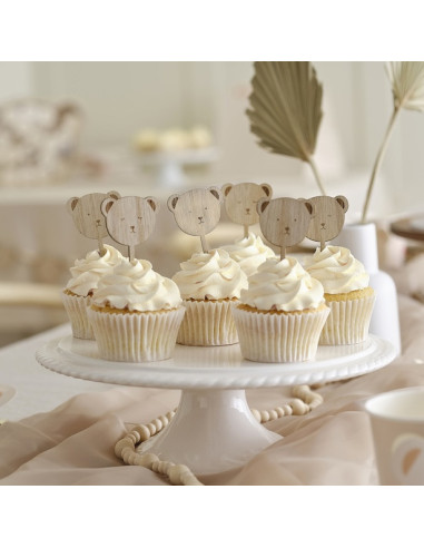 Cake Toppers en bois Ourson