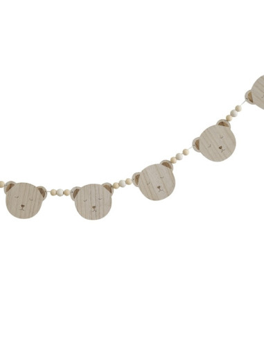 Guirlande décorative Ourson en bois naturel | Baby Shower | BelleFete.ch