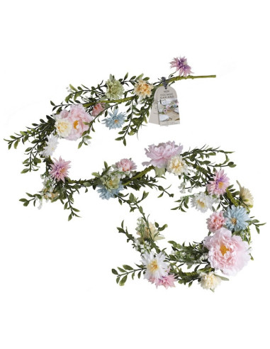 Frühlingsblumen-Laubgirlande - Tischdekoration