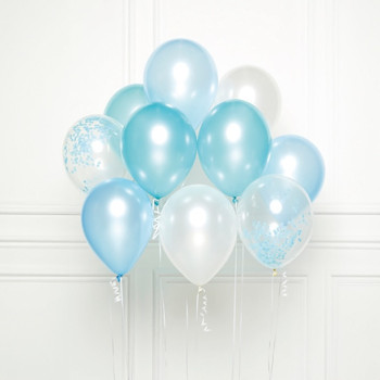Bouquet di palloncini Blu e Bianchi – decorazione festiva per compleanno, battesimo o festa per bambini - Boutique Svizzera