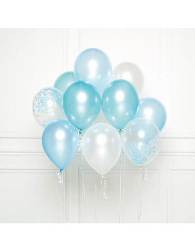 Bouquet di palloncini Blu e Bianchi – decorazione festiva per compleanno, battesimo o festa per bambini - Boutique Svizzera