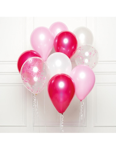 Strauß rosa und weißer Luftballons