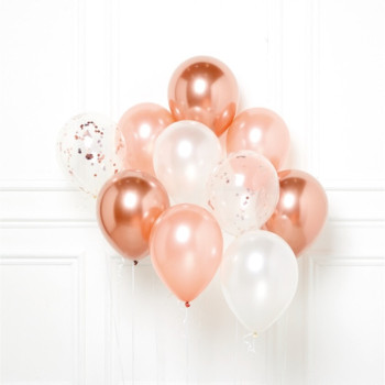Bouquet di palloncini Oro Rosa e Bianco – decorazione festiva per compleanno, matrimonio o baby shower - Boutique Svizzera 2