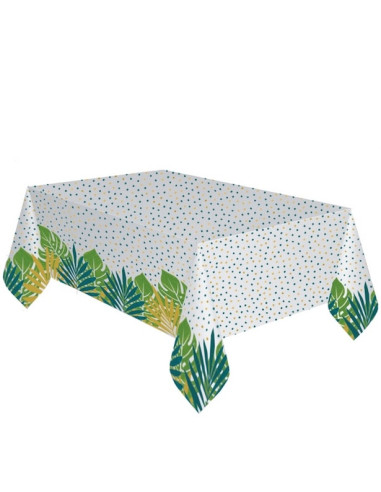 Nappe de fête Tropical Vert et Doré